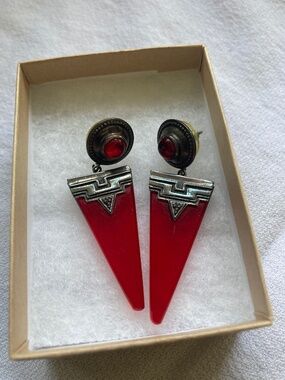 Art Deco Vintage Earrings ( silver)